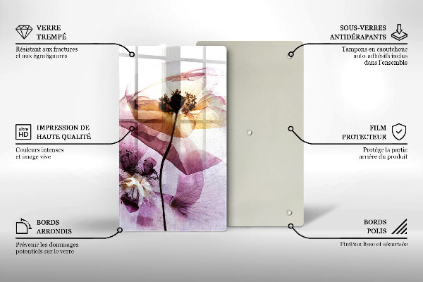 Tocător sticlă Flori delicate