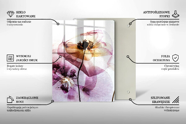 Tocător sticlă Flori delicate