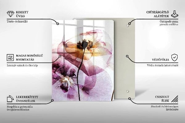 Tocător sticlă Flori delicate