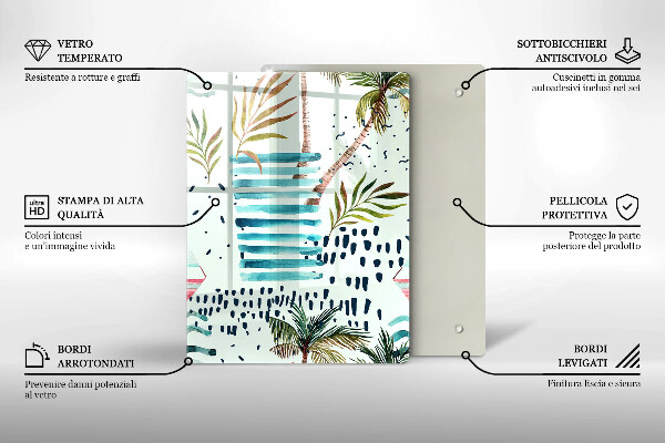 Tocător sticlă Ilustrații de vacanță