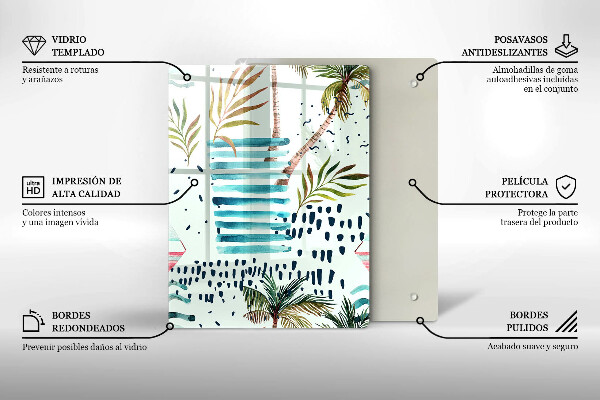 Tocător sticlă Ilustrații de vacanță