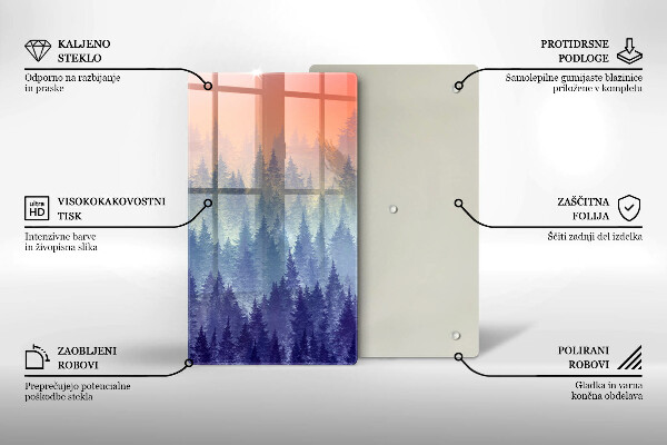 Tocător sticlă Pădurea la apus