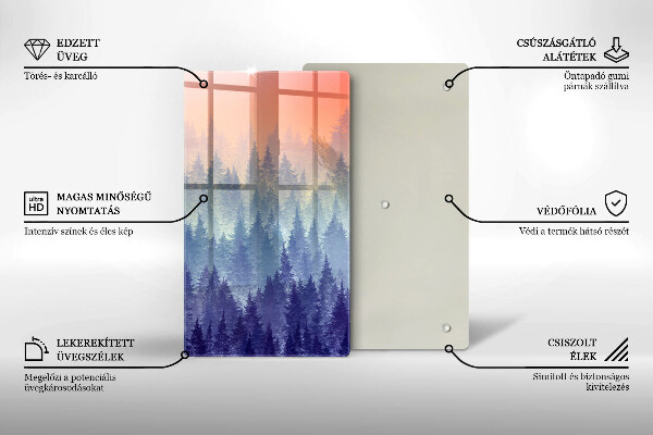 Tocător sticlă Pădurea la apus