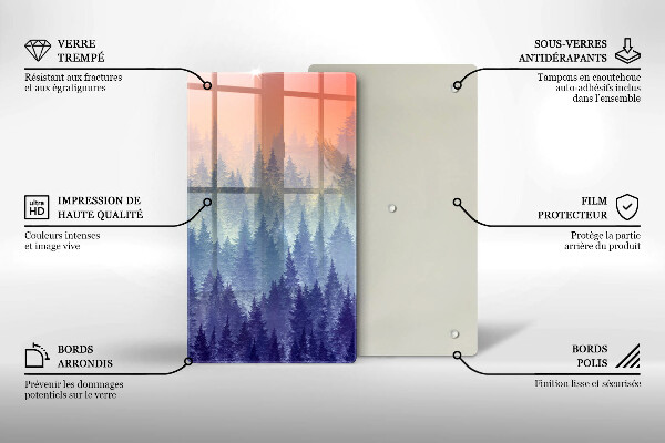 Tocător sticlă Pădurea la apus