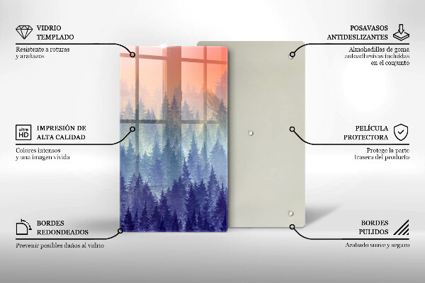 Tocător sticlă Pădurea la apus