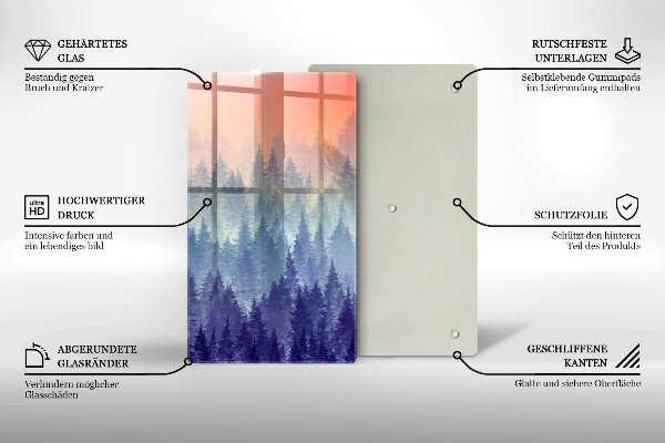 Tocător sticlă Pădurea la apus