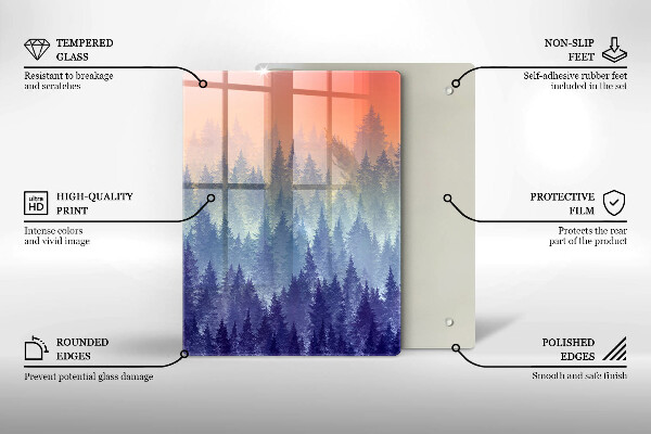 Tocător sticlă Pădurea la apus