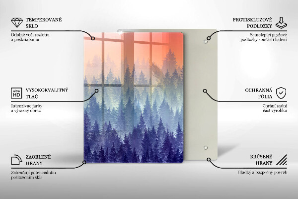 Tocător sticlă Pădurea la apus