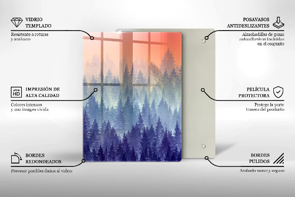 Tocător sticlă Pădurea la apus