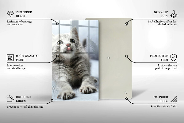 Tocător sticlă Pisicuță drăguță