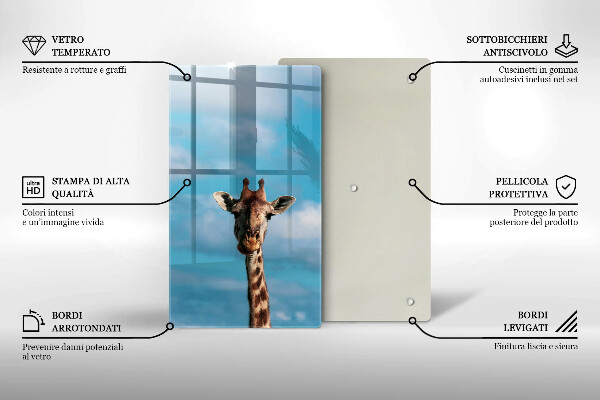 Tocător sticlă Girafă și cer