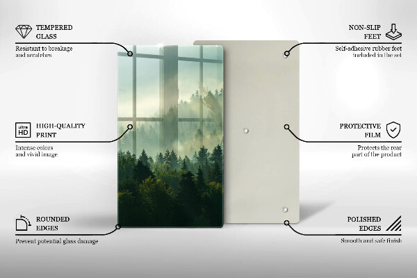 Tocător sticlă Peisaj Vedere a pădurii