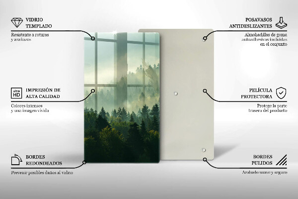 Tocător sticlă Peisaj Vedere a pădurii