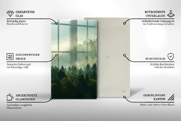 Tocător sticlă Peisaj Vedere a pădurii