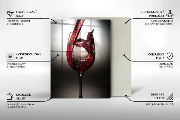 Tocător sticlă Pahar și vin roșu