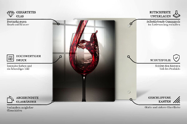 Tocător sticlă Pahar și vin roșu