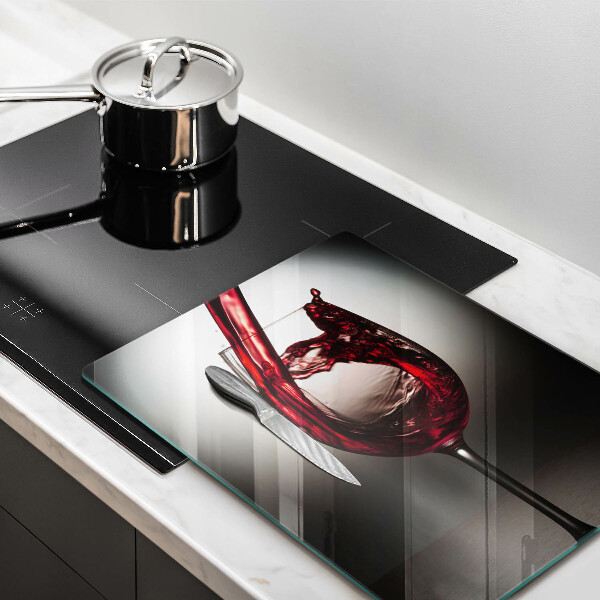 Tocător sticlă Pahar și vin roșu