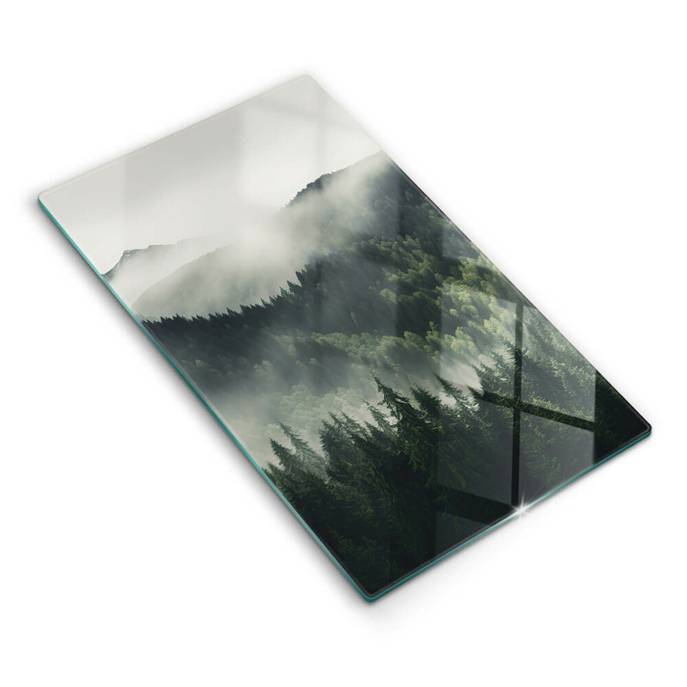 Tocător sticlă Peisaj de pădure și ceață
