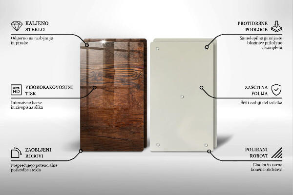 Tocător de bucătărie Scândură din lemn de culoare închisă