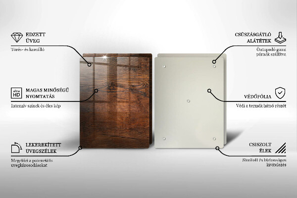 Tocător de bucătărie Scândură din lemn de culoare închisă