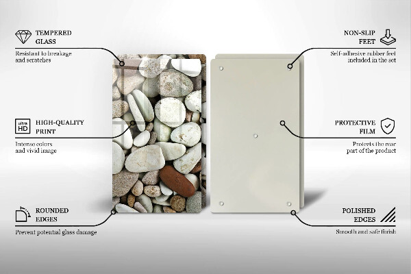 Tocător de bucătărie Fundal cu pietre mici