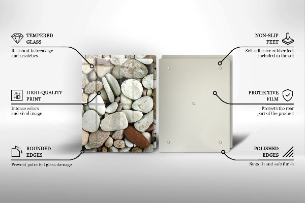 Tocător de bucătărie Fundal cu pietre mici