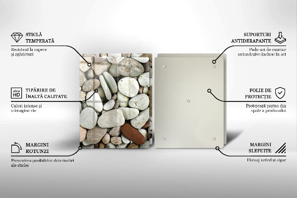 Tocător de bucătărie Fundal cu pietre mici