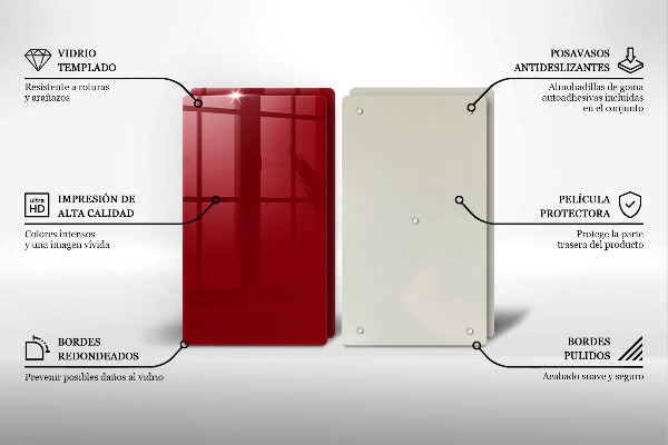 Tocător sticlă culoare rosie