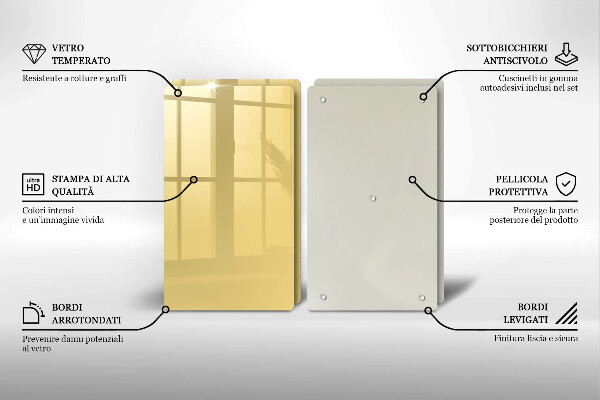 Tocător sticlă Galben