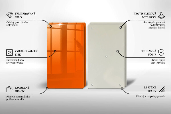 Tocător sticlă culoare portocalie