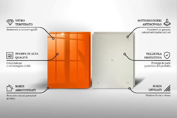 Tocător sticlă culoare portocalie