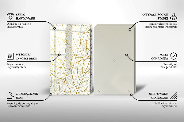 Tocător de bucătărie Model de frunze în linie