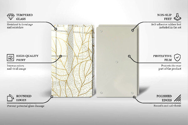 Tocător de bucătărie Model de frunze în linie