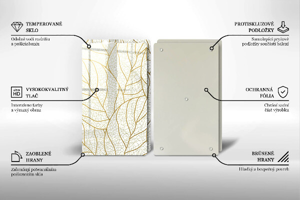 Tocător de bucătărie Model de frunze în linie