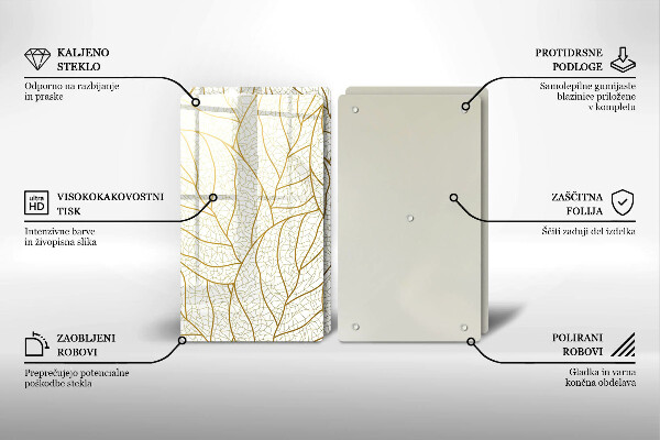 Tocător de bucătărie Model de frunze în linie