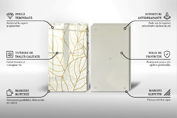 Tocător de bucătărie Model de frunze în linie