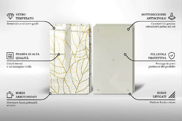 Tocător de bucătărie Model de frunze în linie