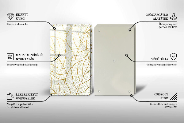 Tocător de bucătărie Model de frunze în linie