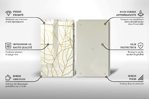 Tocător de bucătărie Model de frunze în linie