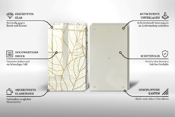 Tocător de bucătărie Model de frunze în linie