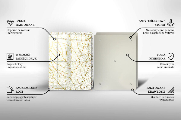 Tocător de bucătărie Model de frunze în linie