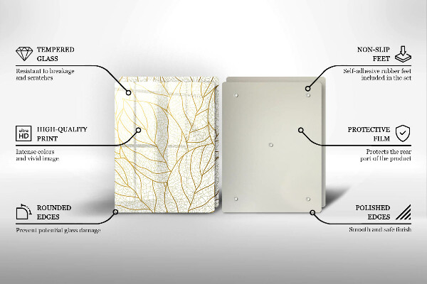 Tocător de bucătărie Model de frunze în linie