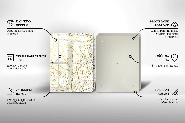 Tocător de bucătărie Model de frunze în linie