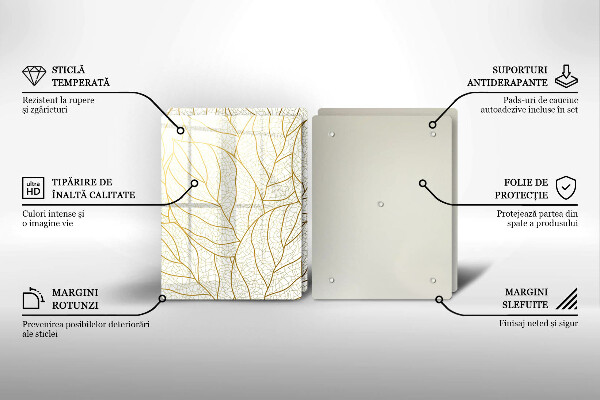 Tocător de bucătărie Model de frunze în linie