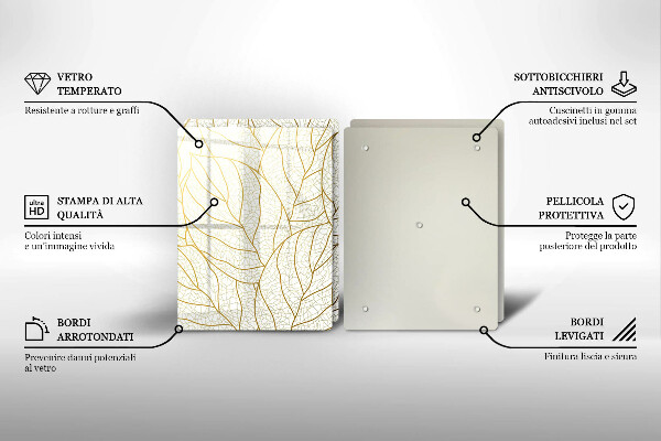 Tocător de bucătărie Model de frunze în linie