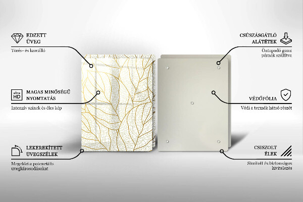 Tocător de bucătărie Model de frunze în linie