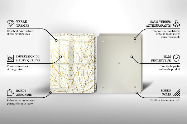 Tocător de bucătărie Model de frunze în linie