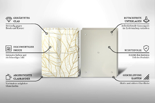 Tocător de bucătărie Model de frunze în linie