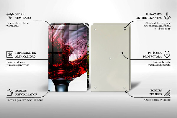 Tocător de bucătărie Pahare de vin