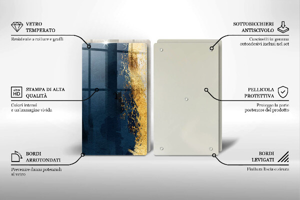 Tocător de bucătărie Abstracția aurului